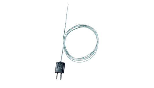 59" flexible bead tip thermocouple, fiber glass sheating, tip Ø 1.5 mm, TC type K, -58 to 752°F