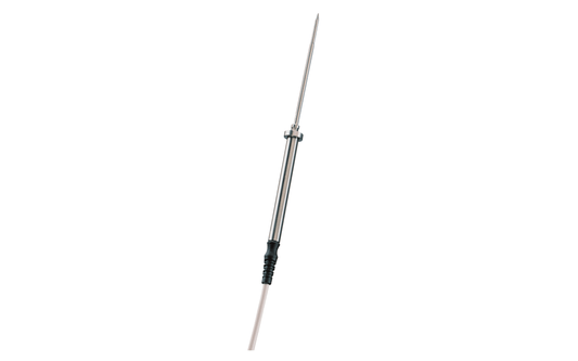 Stainless steel food probe (IP67) with PUR cable, T/C type T, tip Ø 3.2 mm x 30 mm, probe Ø 4 mm x 125 mm, -58 to 662°F / -50 to +350°C, fixed cable
