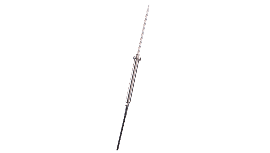 Penetration food probe, stainless steel, NTC, tip Ø 4 mm x 125 mm, PUR cable can be used at up to +176°F, range -58 to +302°F / -50 to 150°C