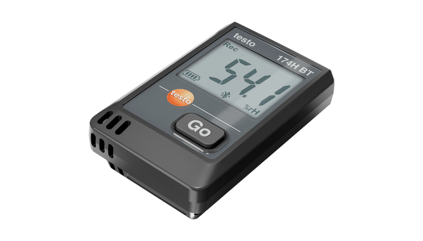 testo 174H BT (black) mini temperature data logger, including wall bracket, batteries and test report