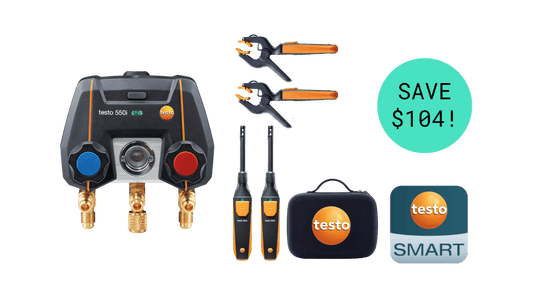 testo 550i Smart Kit - App operated Manifold w/ wireless temperature probes & thermohygrometers