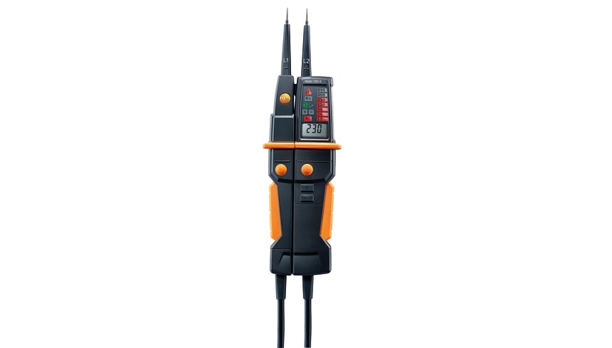 testo 750-3 Voltage, continuity, phase sequence tester w/GFCI test, 3 digit LCD, & flashlight