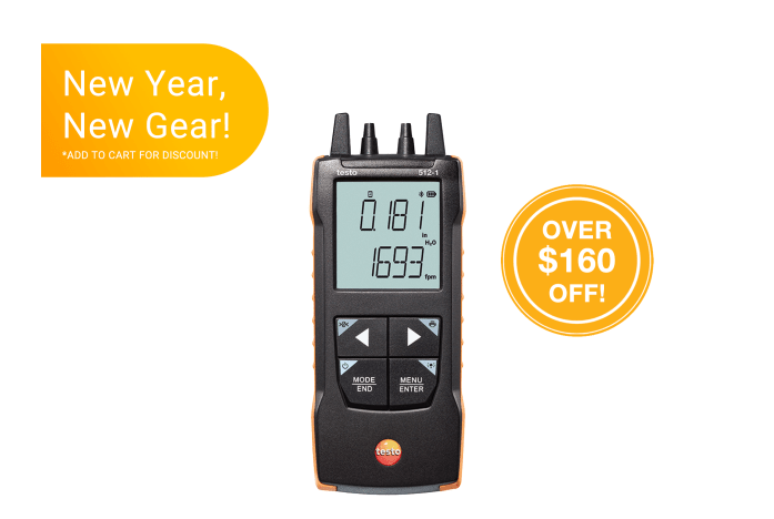 testo 512-1 – Digital differential pressure measuring instrument with App connection