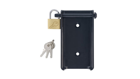 Wall holder (black) with padlock for 175 data loggers*
