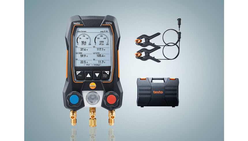 testo 550s Basic Kit - Smart digital Manifold with wired temperature probes