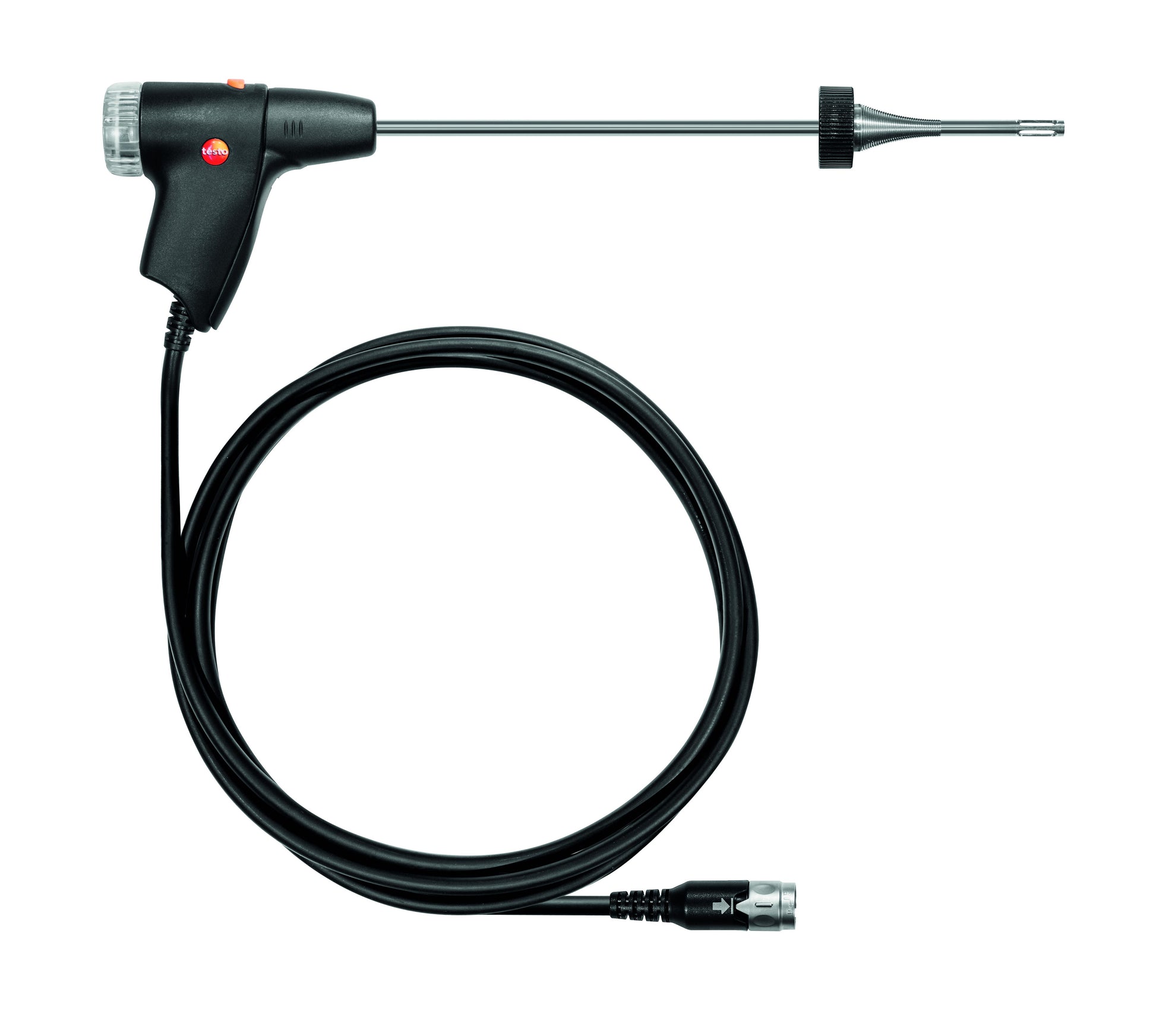 12" flue gas probe, 1/4" diameter, Tmax = 932 °F, with hose