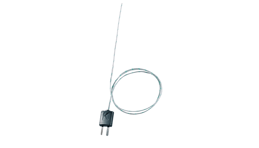 32" flexible bead tip thermocouple, fiber glass sheating, tip Ø 1.5 mm, TC Type K, -58 to +752°F (usable with handle part no. 0409 1092)