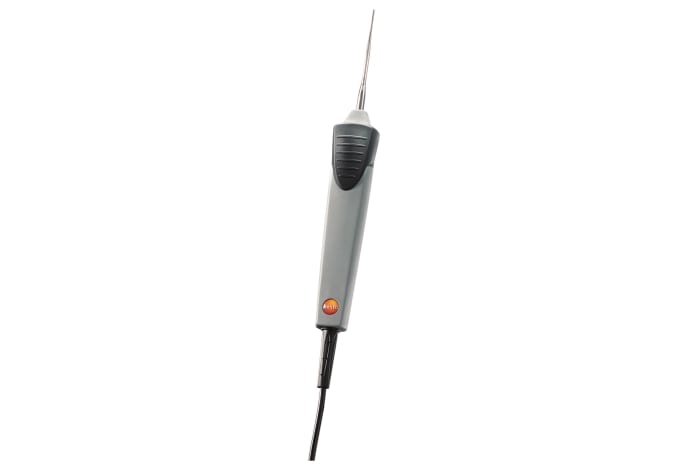 Fast-action, waterproof immersion/penetration probe, TC type K, tip Ø 1.5 mm x 14 mm, probe Ø 5 mm x 60 mm, -76 to 1472°F / -60 to +800°C, fixed cable