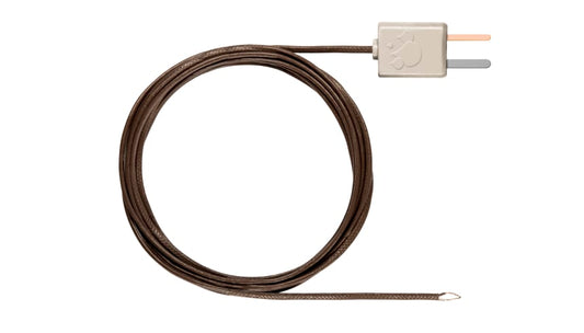 TC type T flexible oven probe, tip Ø 1.5 mm, -58 to 482°F / -50 to +250°C, 6.5 ft / 2 m PTFE cable
