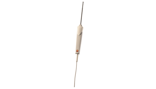 Waterproof surface probe with widened measurement tip for flat surfaces, T/C type T,  tip Ø 6 mm x 50 mm, probe Ø 5 mm x 112 mm, -58 to 662°F / -50 to +350°C, handle + 3.9 ft / 1.2 m cable
