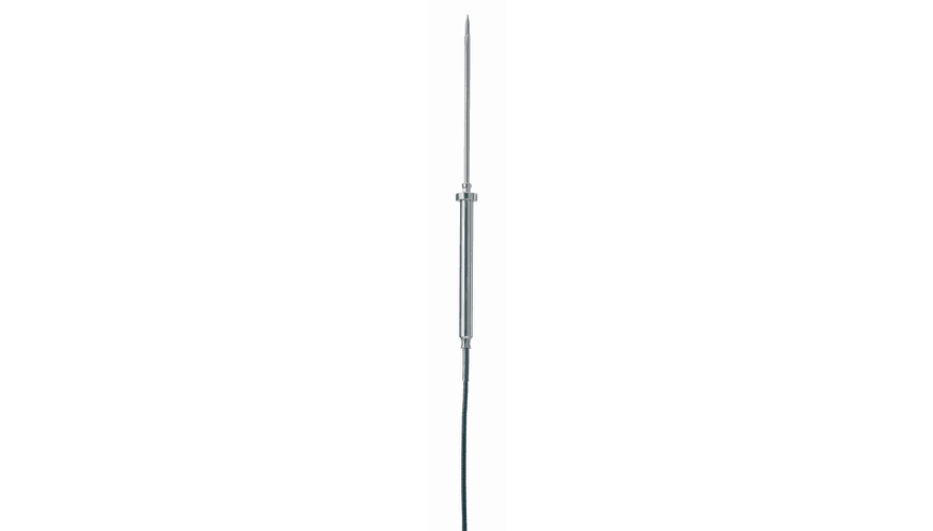 Stainless steel food probe (IP67), TC type T,  tip Ø 3.2 mm x 30 mm, probe Ø 4 mm x 125 mm, -58 to 662°F / -50 to +350°C, PTFE cable to +250 °C