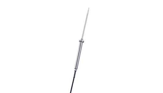 Stainless steel NTC food probe, tip Ø 4 mm x 125 mm length, Teflon cable resistant to temperatures of up to +392°F (short-term to +482°F) Meas. range -58 to +302°F