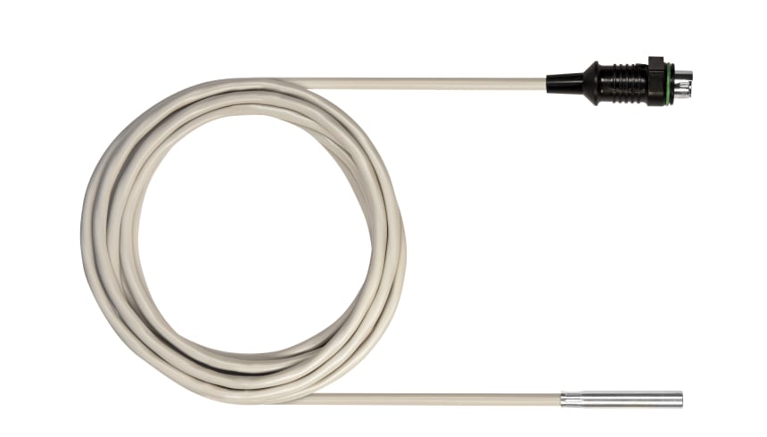 Stationary NTC probe with aluminium sleeve, tip Ø 6 mm x 40 mm, -22 to +194°F, 7.8 ft cable