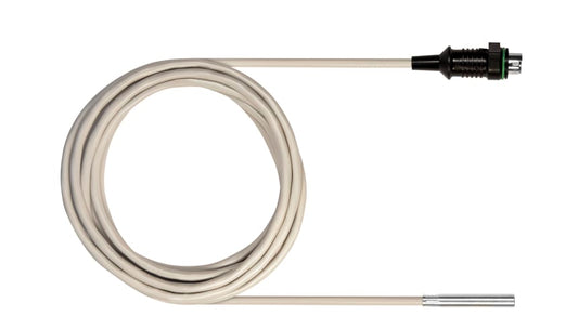 Stationary NTC probe with aluminium sleeve, tip Ø 6 mm x 40 mm, -22 to +194°F, 7.8 ft cable