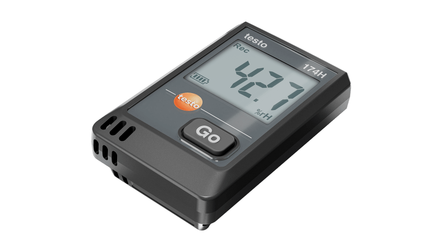 testo 174 H (black) mini temperature data logger, including wall bracket, batteries, USB cable