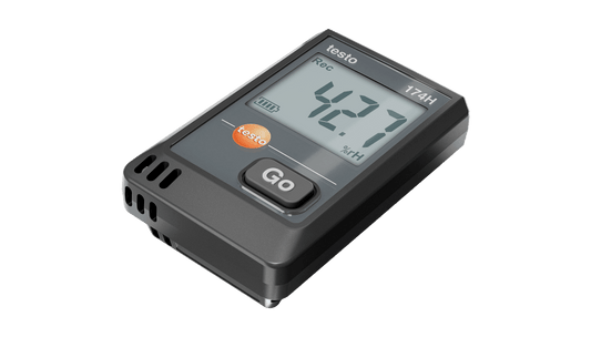 testo 174 H (black) mini temperature data logger, including wall bracket, batteries, USB cable