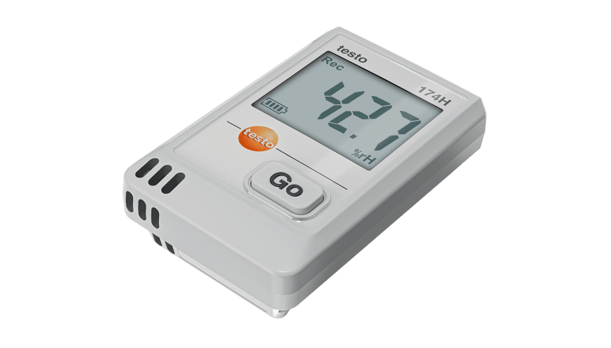 testo 174 H (white) mini temperature data logger, including wall bracket, batteries, USB cable