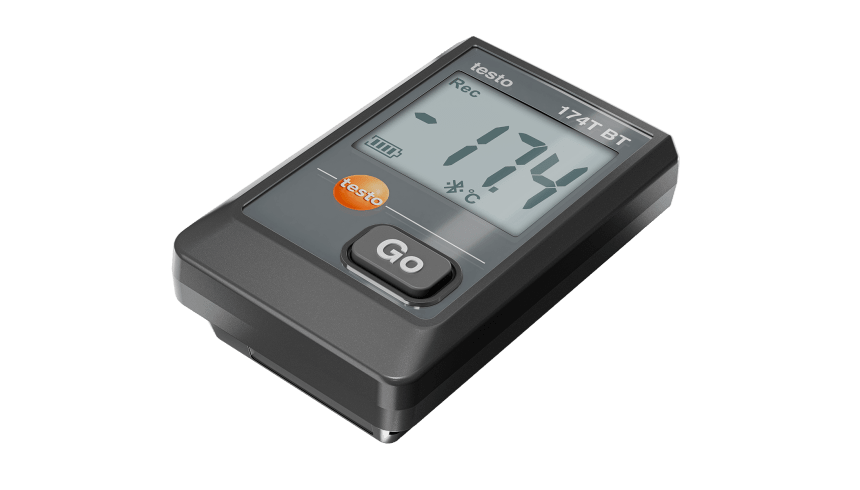 testo 174T BT (black) mini temperature data logger, including wall bracket, batteries and test report