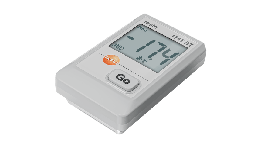 testo 174T BT (white) mini temperature data logger, including wall bracket, batteries and test report