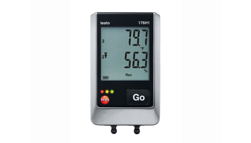 testo 176 H1 4-channel temp/RH logger with 2 external connections for temp-humidity probes (NTC/capacitive)