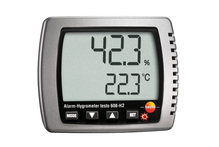testo 608-H2 Large display temp & RH meter with min/max & LED alarm