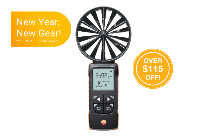 testo 417 - Digital 4 in vane anemometer with App connection