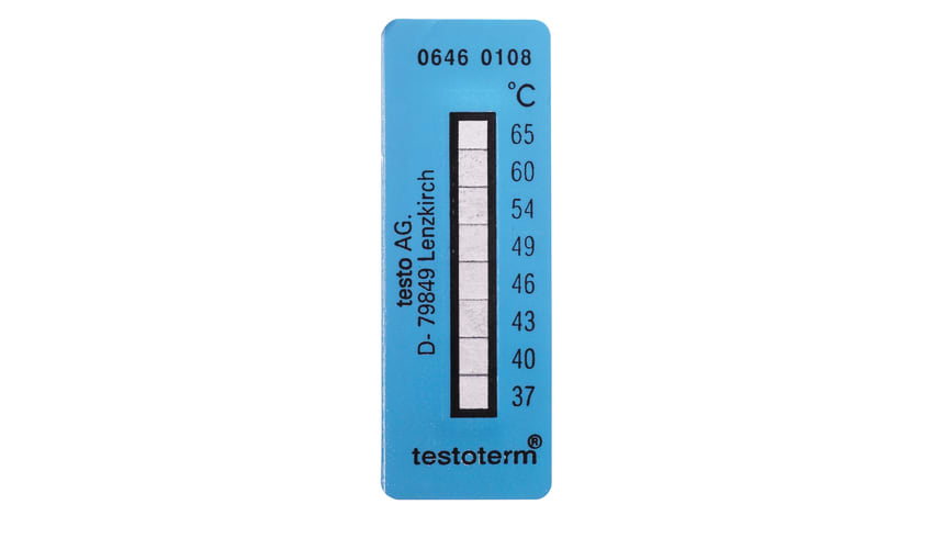 Self-adhesive temperature strips +37 to +65 °C (pack of 10)